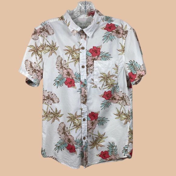 Forever 21 - Hawaiian Style - Short Sleeve Button Up - Picture 1 of 8